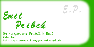 emil pribek business card